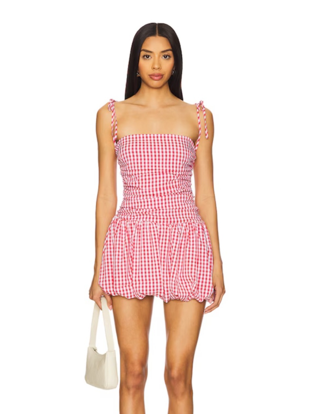 REVOLVE Pink and White Gingham Mini Dress